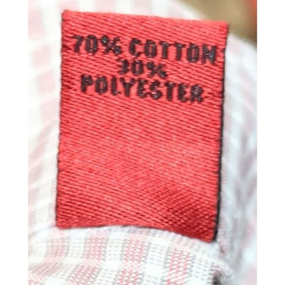 Alfani Dress Shirt Mens L 16 32-33 Pink Fitted Performance Check Button Down - Picture 5 of 7